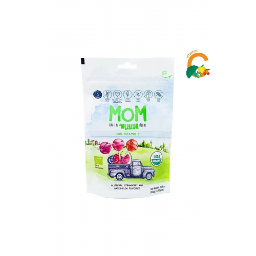 Organik Lolipop (ÇİLEK, KARPUZ, YABAN MERSİNİ VE C VİTAMİNİ) - 1 Paket