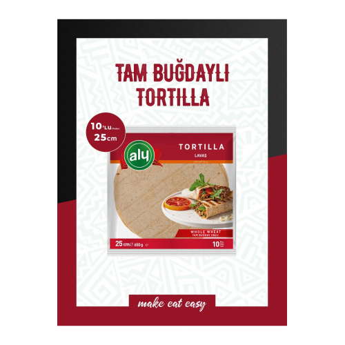 10'lu Paket Tam Buğdaylı Tortilla Lavaş 25 cm 650 gr