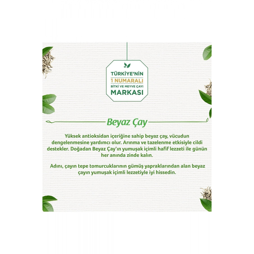 Beyaz Çay 18’li Bardak Poşet x2
