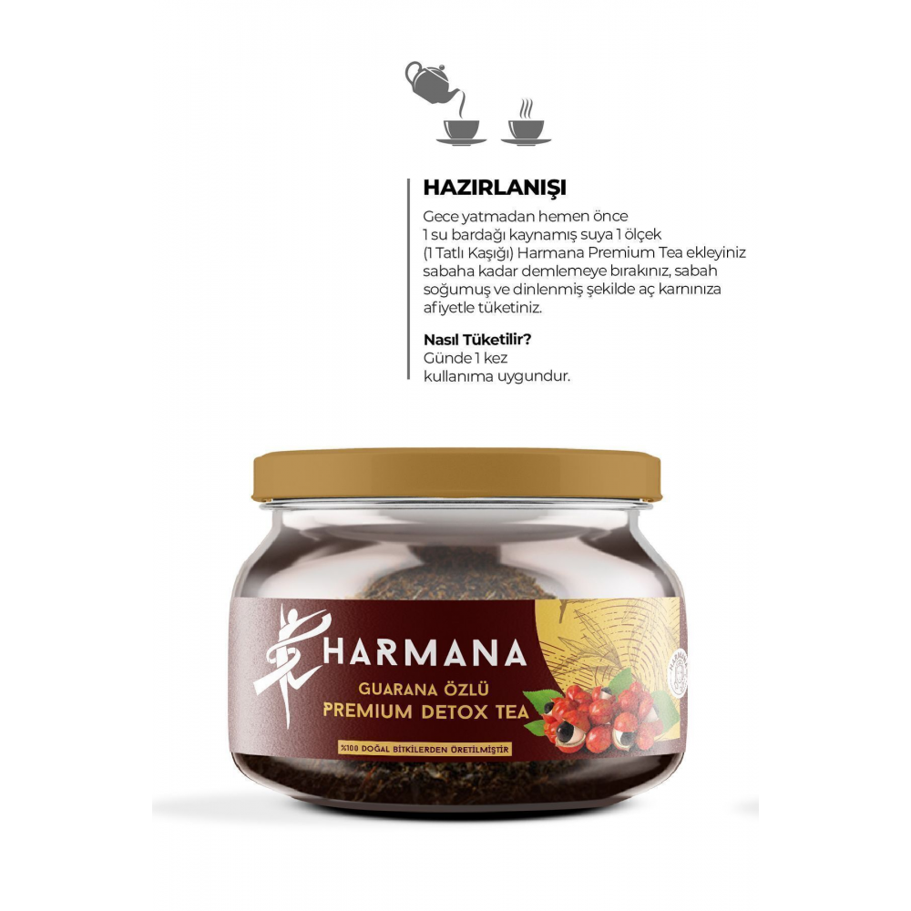 Guarana Özlü Premium Detox Tea 2 Aylık Kullanım 150 Gr