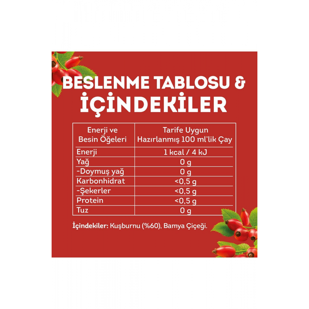 Kuşburnu Bardak Poşet Bitki Çayı 20'li