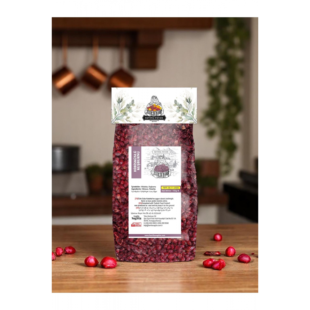 Sevinç Teyze Hibisküs&kuşburnu, Hibiscus&roseship, Hibiscus Sabdariffa&rosa Canina 150g.