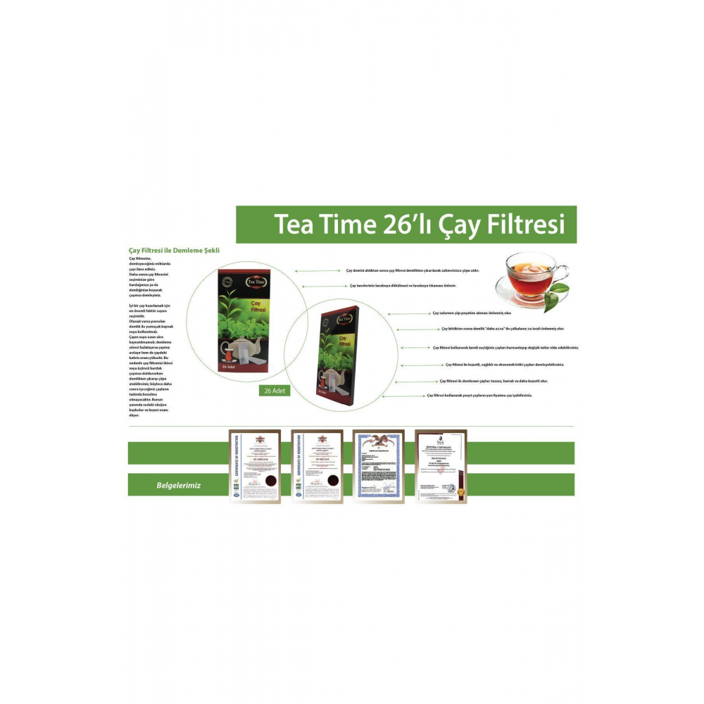 Çay Demleme Poşeti (ÇAY FİLTRESİ) *10 Paket* (260 POŞET)