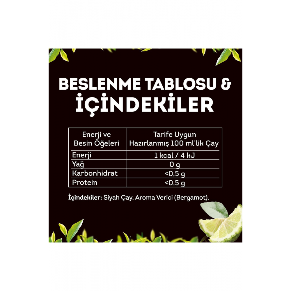 Earl Grey Demlik Poşet Çay 100lü 3 Adet