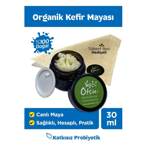 %100 Doğal Otçu Canlı Kefir Mayası Katkısız 30  ml