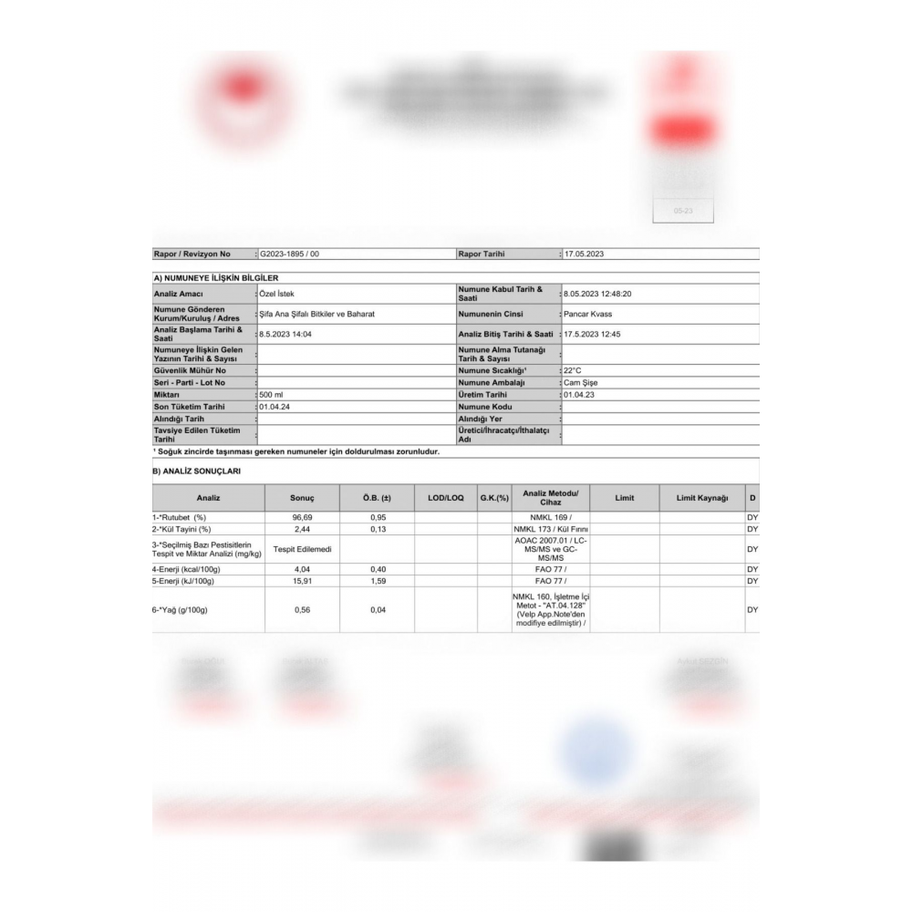 Pancar Kvass (500 Ml.) (pet Şişede)