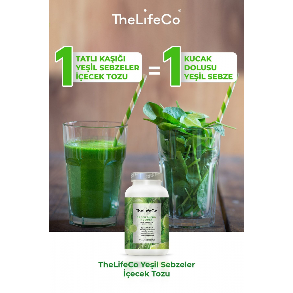 Yeşil Sebzeler Içecek Tozu 180 G (vegan, Detoks, Kilo Kontrol Desteği Desteği)