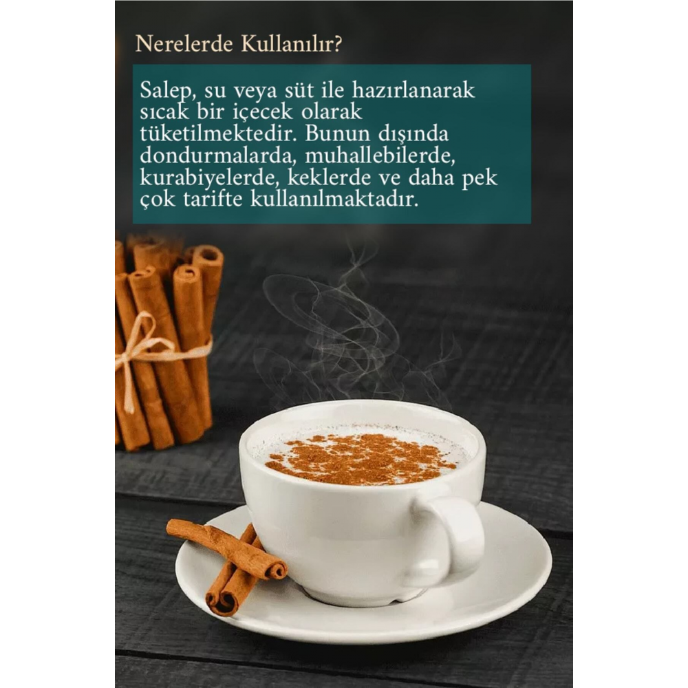 Doğal Saf Sahlep Toz Salep Doğal Meşhur Bucak Sahlebi Dondurma Salebi 50 Gr