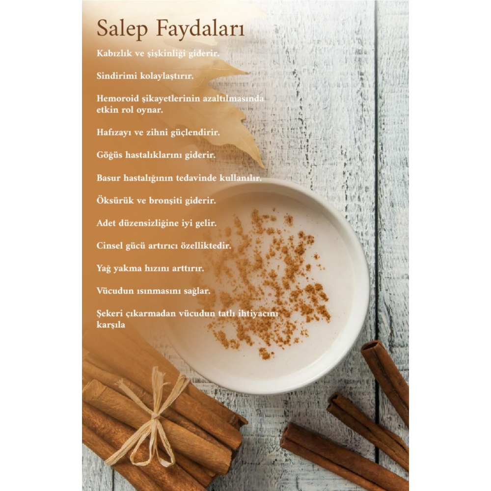 Doğal Saf Sahlep Toz Salep Doğal Meşhur Bucak Sahlebi Dondurma Salebi 50 Gr