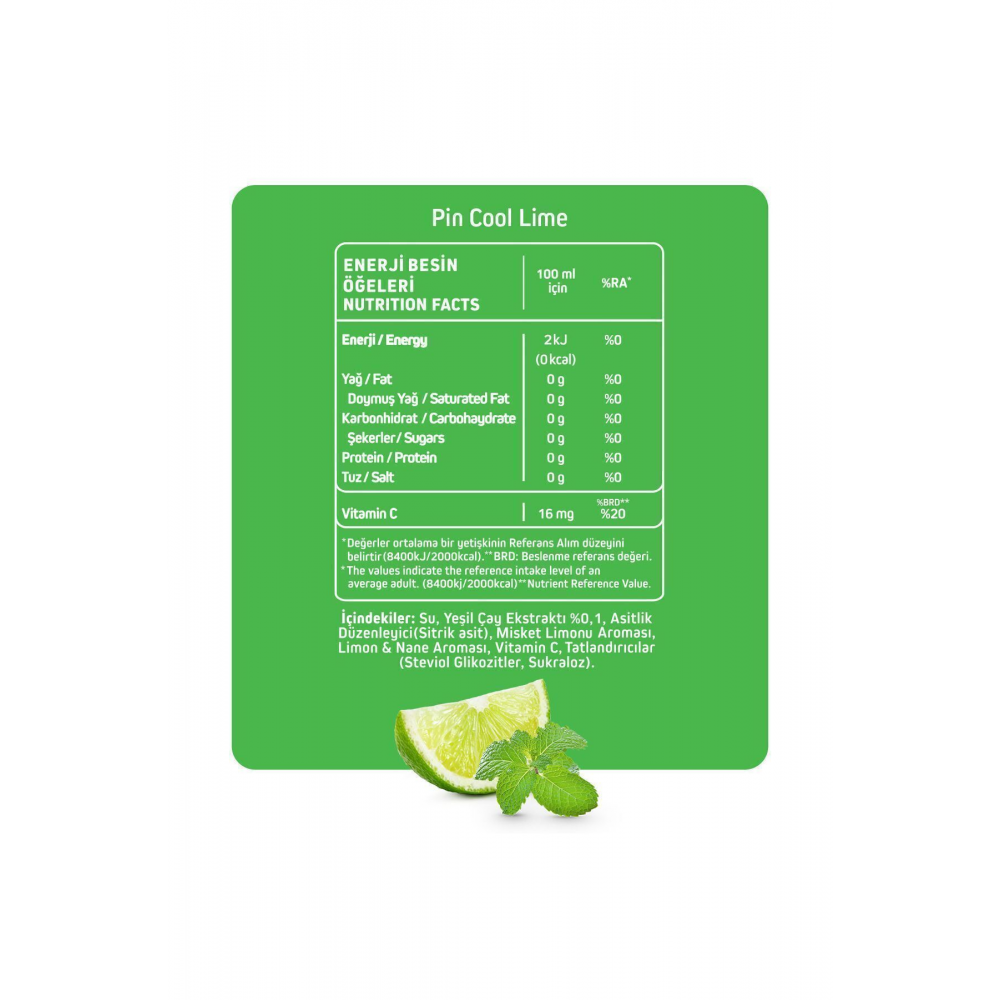 Cool Lime - Şekersiz & Kalorisiz 1 Litre X 6 Adet