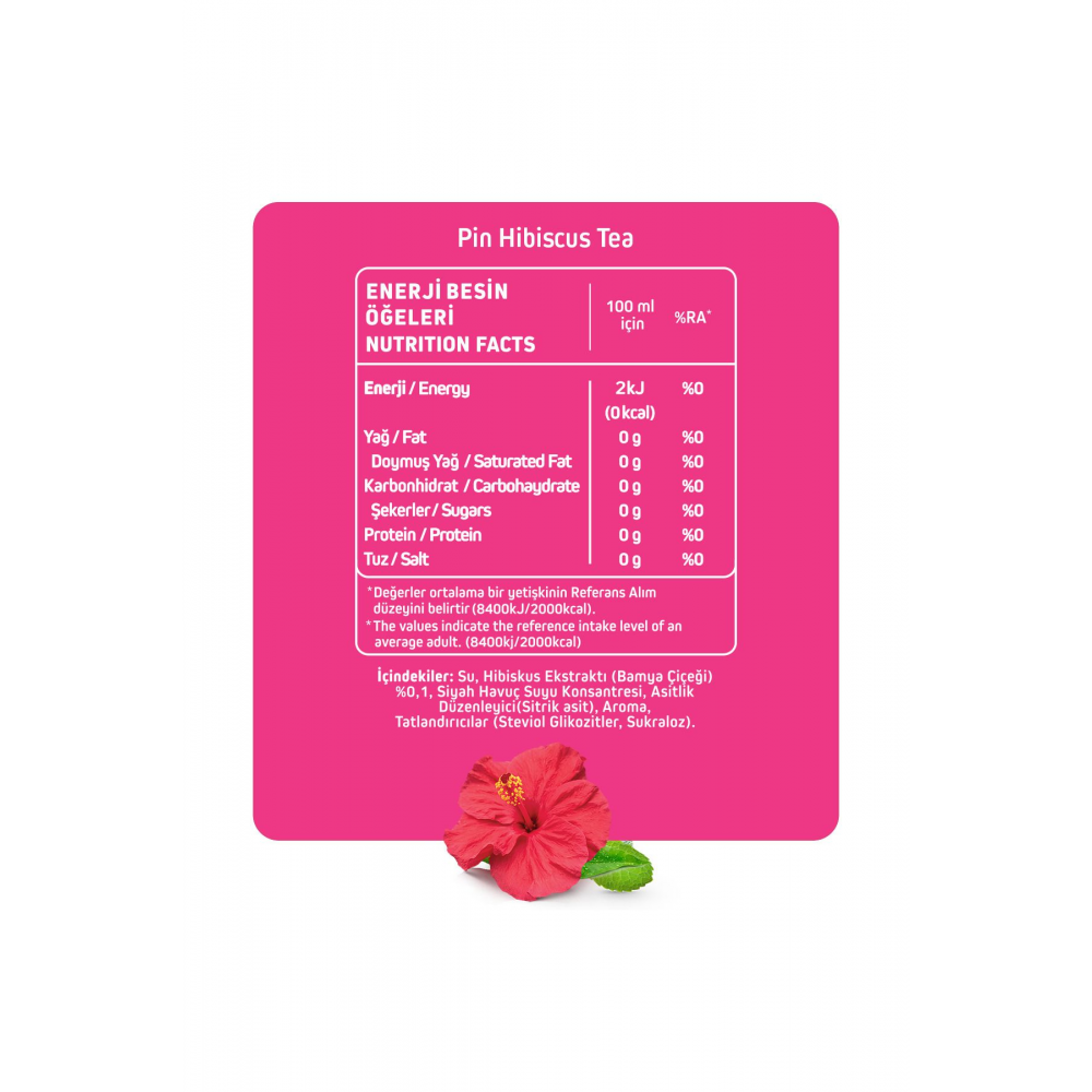 Hibiskus Çayı - Şekersiz & Kalorisiz 1 Litre X 6 Adet