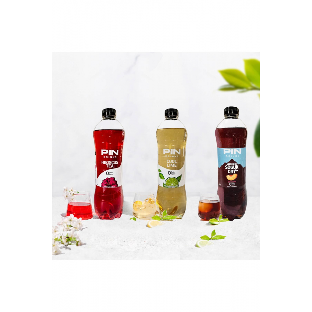 Hibiskus& Cool Lime & Şeftali Soğuk Çay Deneme Paketi Şekersiz & Kalorisiz 6 Adet X 1 Litre