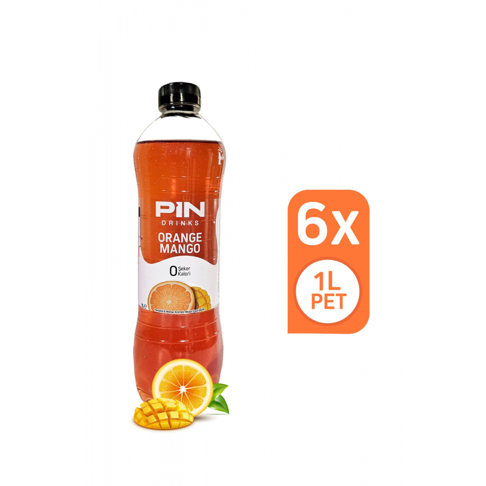 Orange Mango Tropikal Beyaz Çay - Şekersiz & Kalorisiz - 6 Adet x 1 Litre