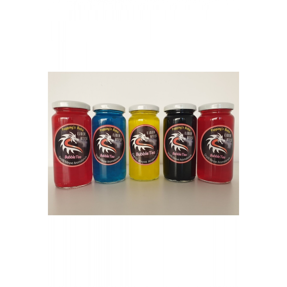 Bubble Tea 5 Ürün Bir Arada Set - Bubble Tea Incileri - Poppings Boba-tapyoka Incileri