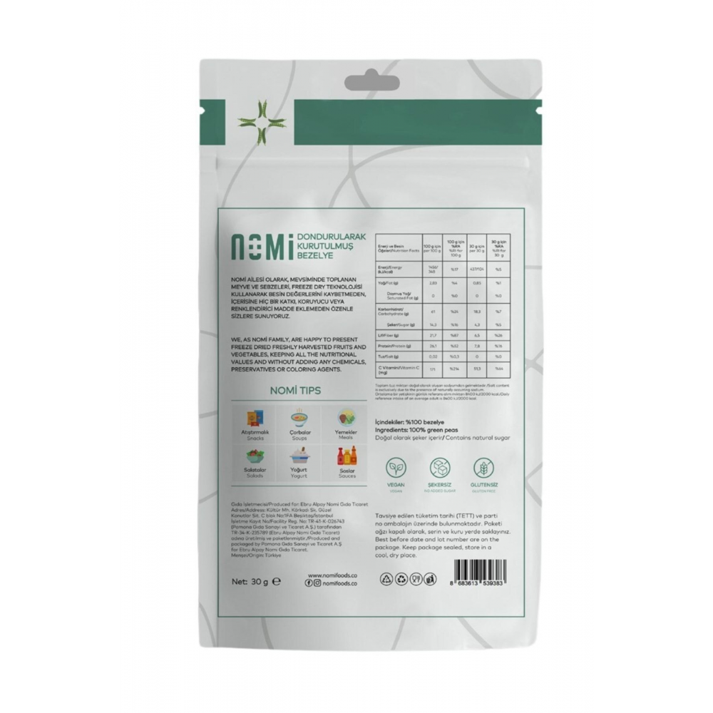 Freeze Dried Bezelye - 30 gr