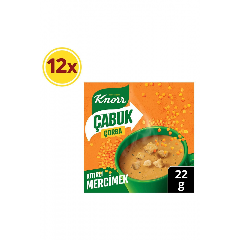 Mercimek Çabuk Çorba 22 gr X 12 Adet
