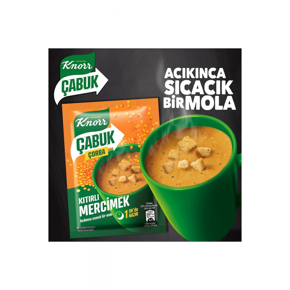 Mercimek Çabuk Çorba 22 gr X 12 Adet