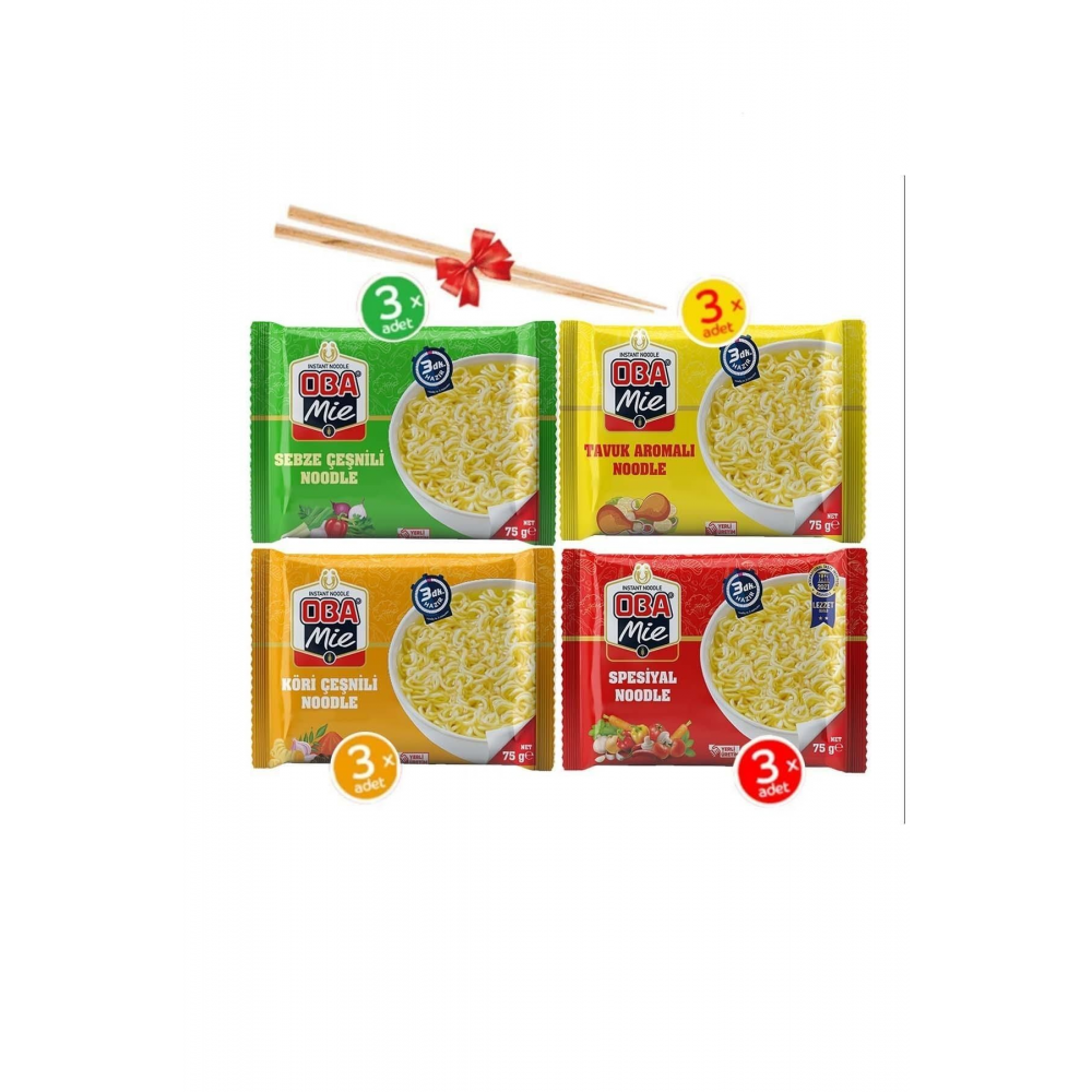 Oba Mie Karma Çeşnili Noodle 12'li