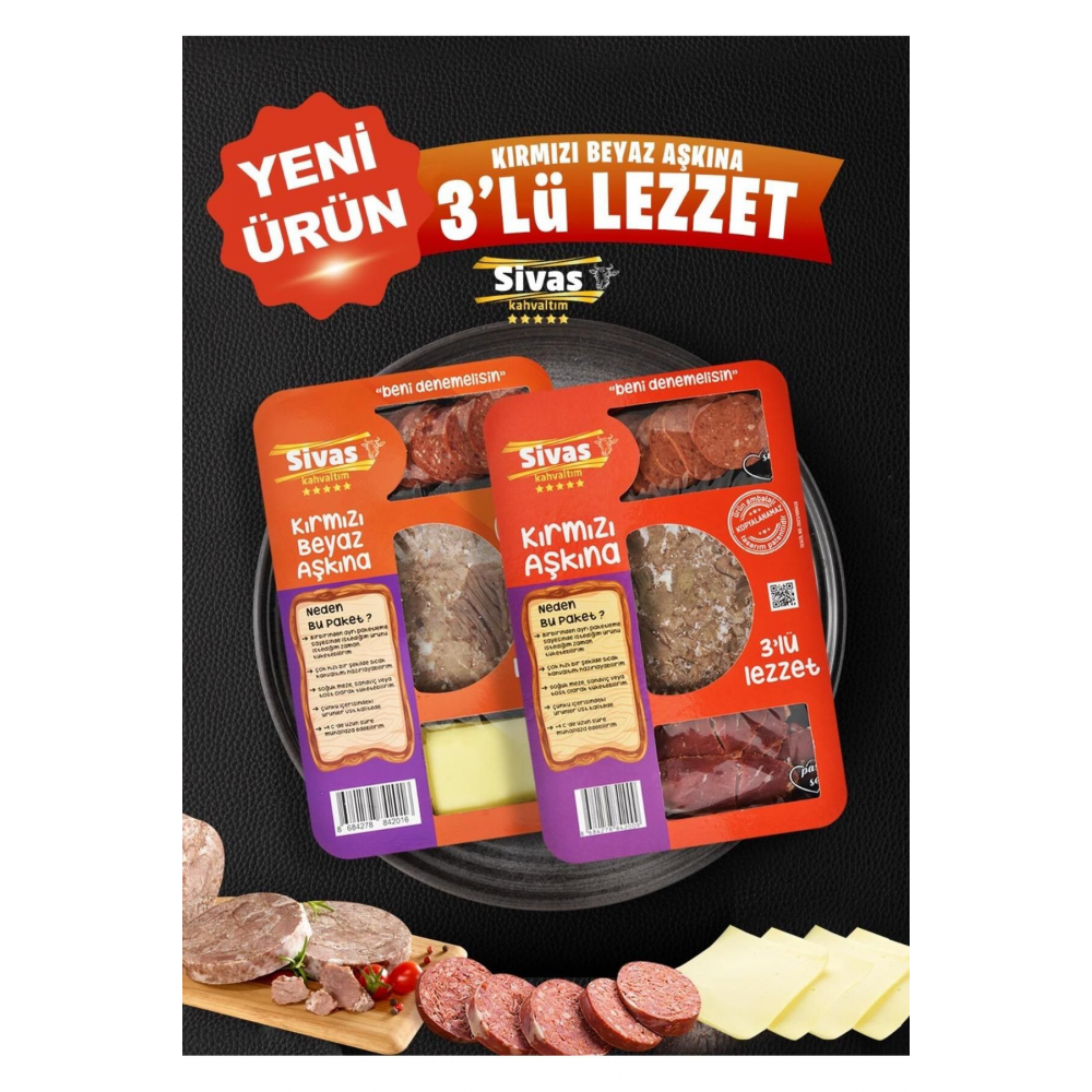 İKİSİ BİR ARADA AŞK (SUCUK-KAVURMA-PASTIRMA-SUCUK-KAVURMA-KAŞAR) 2 PAKET