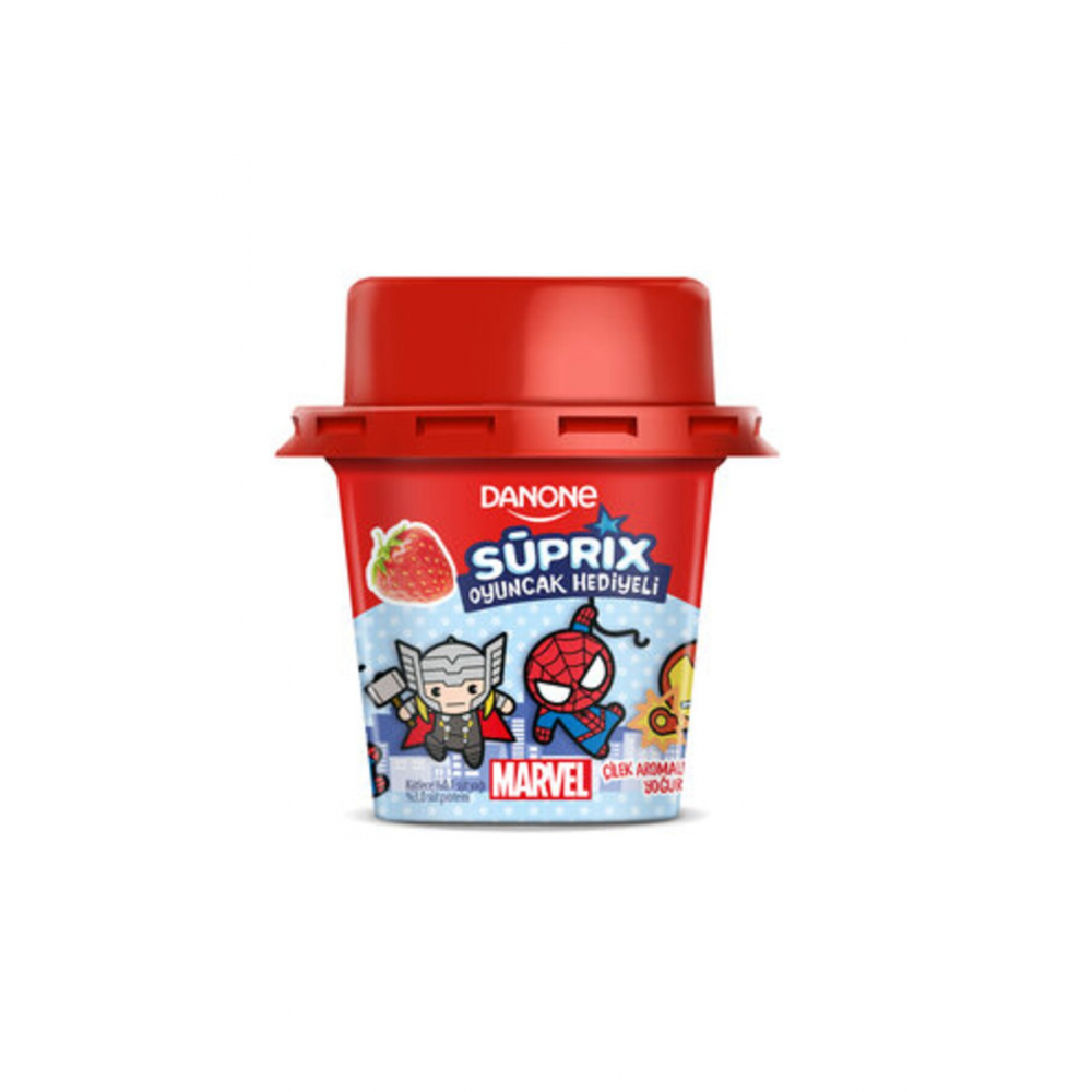Süprix Marvel Oyuncak Hediyeli Çilek Aromalı Yoğurt 90 Gr