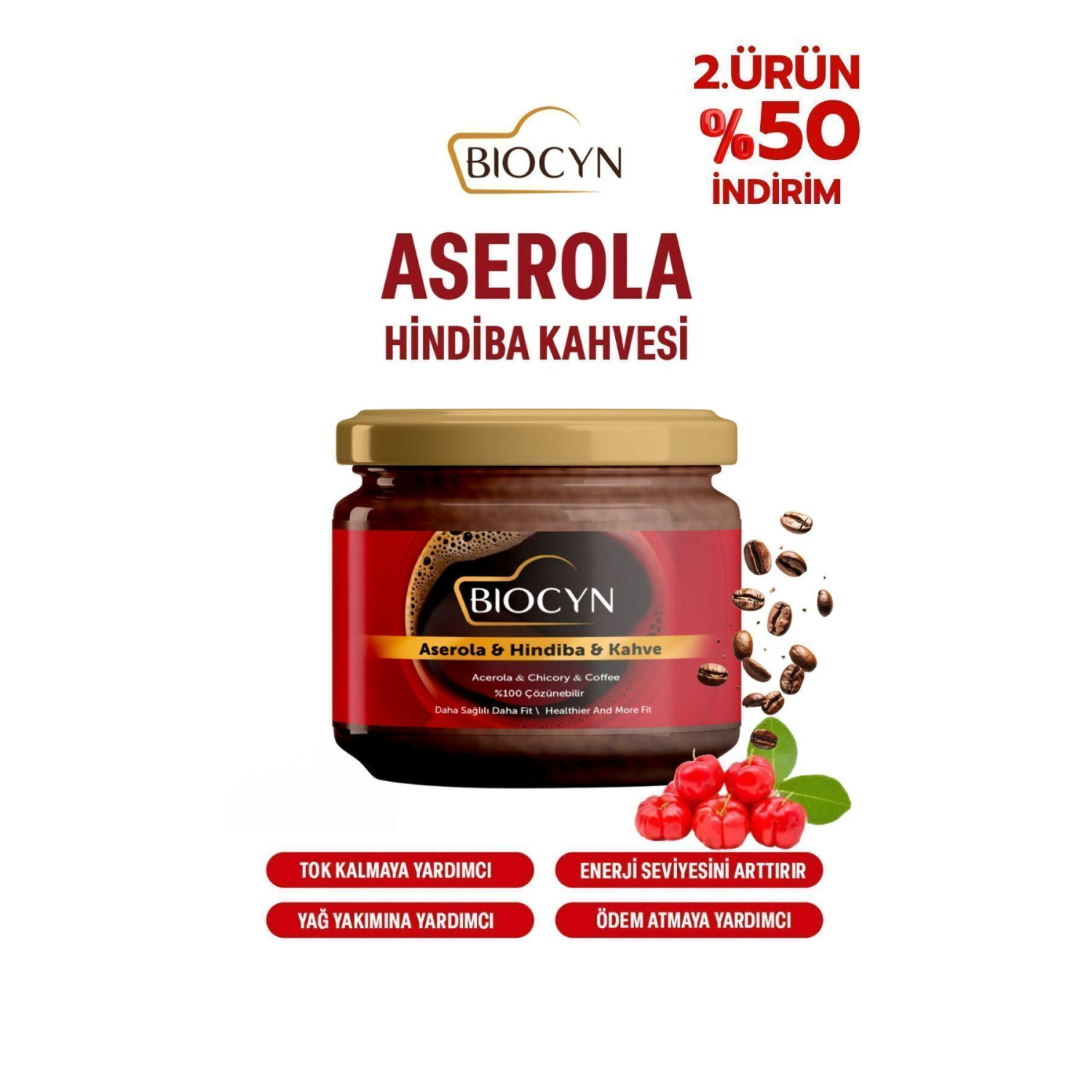 Aserola Ve Hindiba Kahvesi Detox Kahve Diyeti - 1 Aylık Diyet Kahve