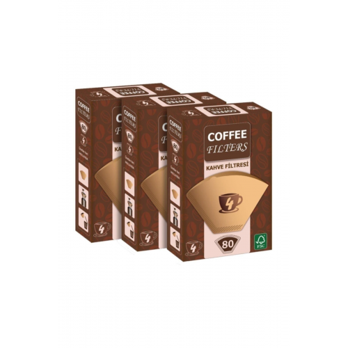 Filtre Kahve Kağıdı 1/4 80'li 3 Paket 240 Adet