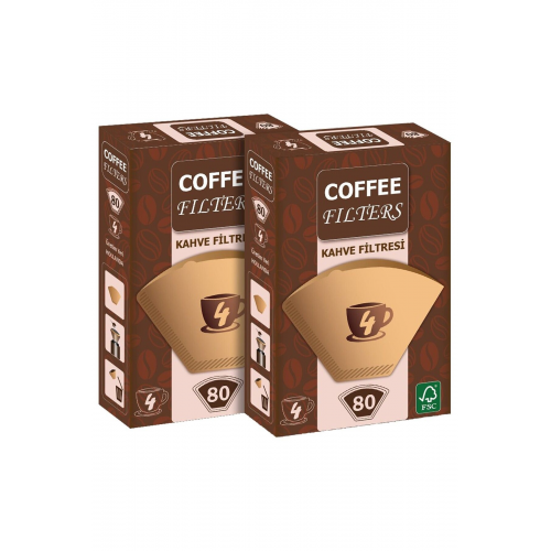 Filtre Kahve Kağıdı 1 X 4 Avantajlı Paket 2 Adet 80'li