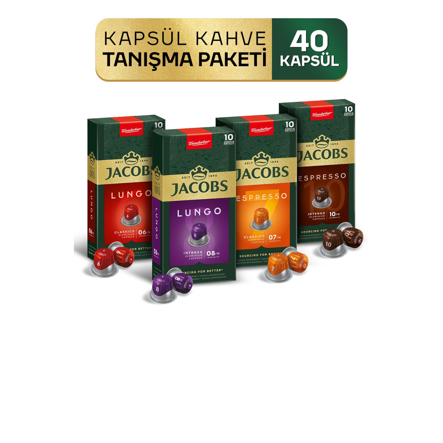 Kapsül Kahve Tanışma Paketi 40'lı ( Nespresso Uyumlu Alüminyum Kapsül Kahve )