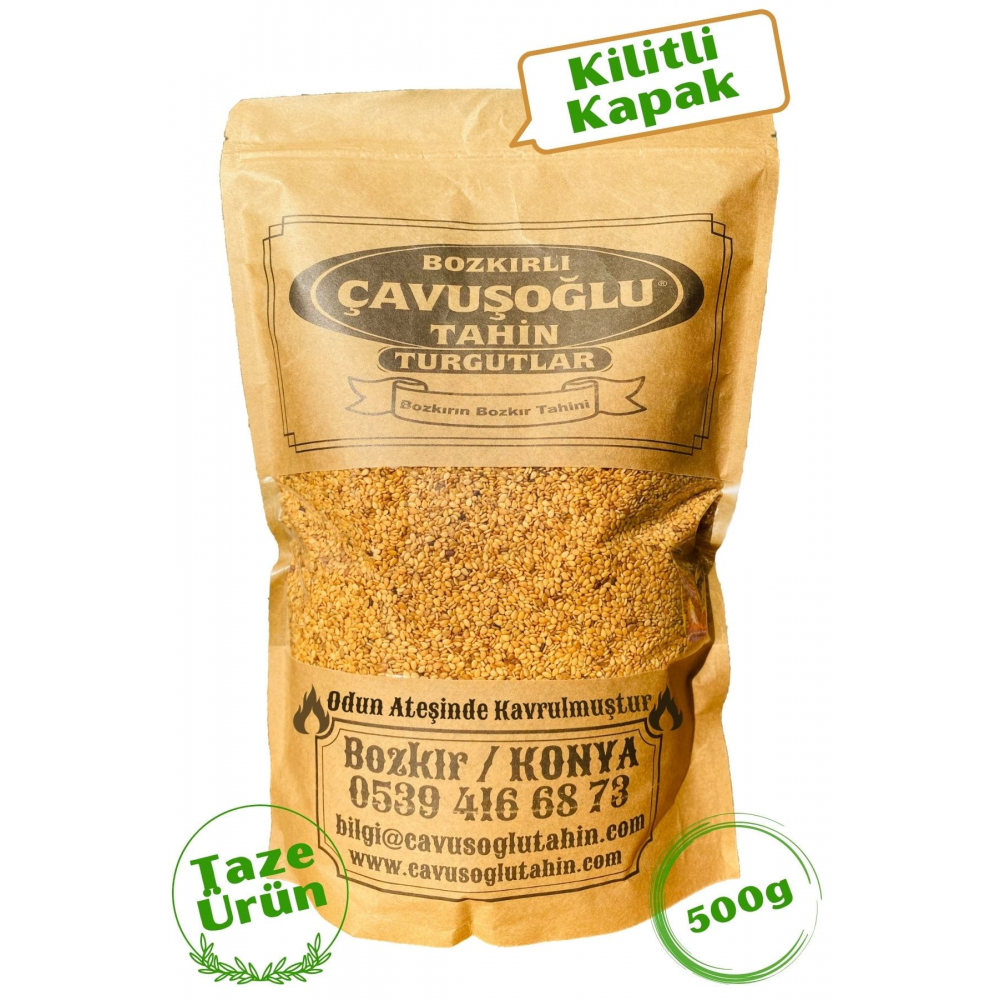 Odun Ateşinde Kavrulmuş Susam 500g + Kavrulmamış Beyaz Çiğ Susam 500g