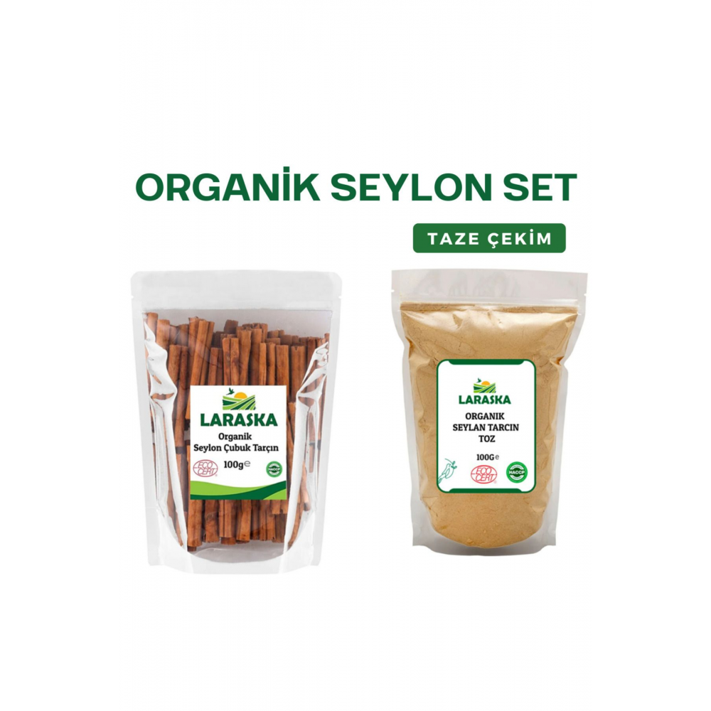 Organik Seylan-Organik Seylon Çubuk Tarçın 100g & Organik Seylon Toz Tarçın 100g Set