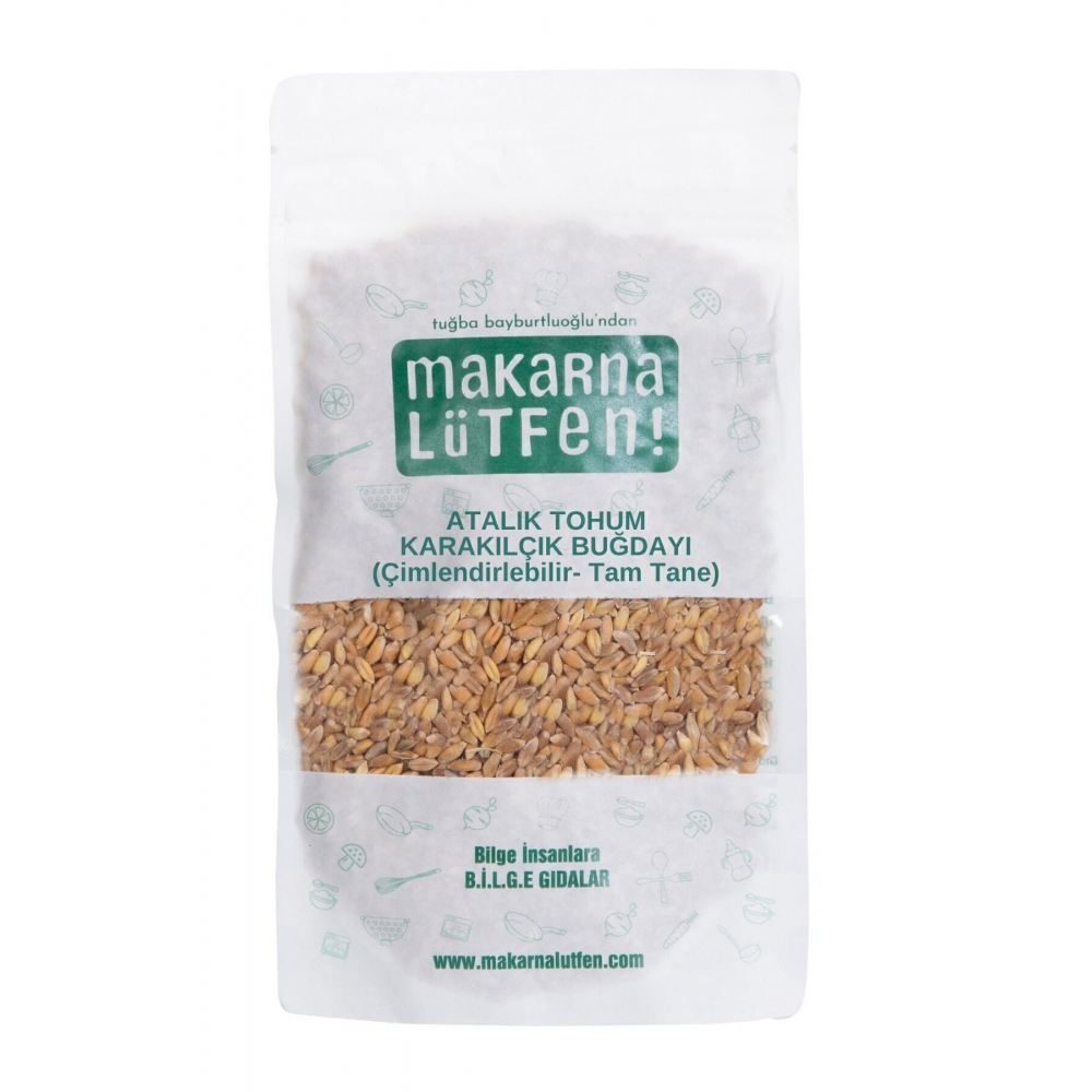Atalık Tohum İlaçsız Karakılçık Buğdayı (Çimlenebilir Tam Tane-250 g)