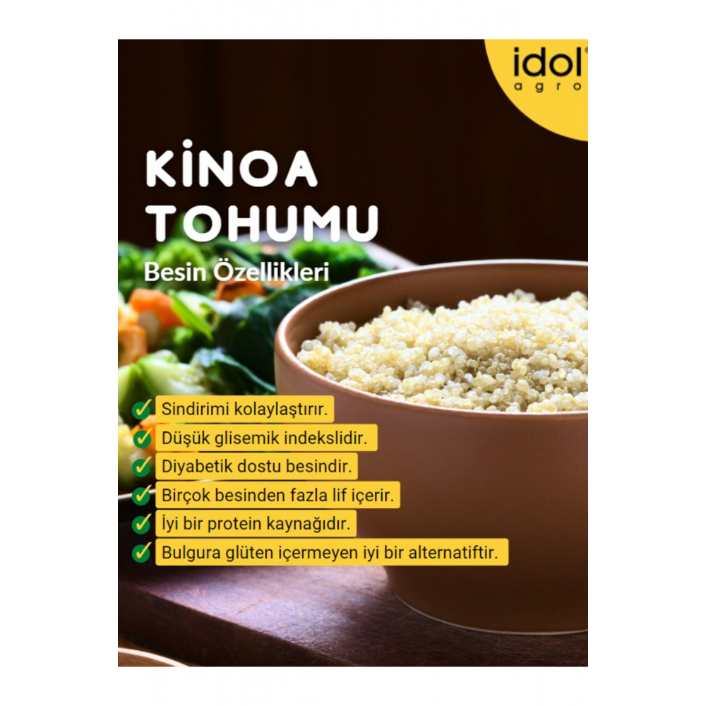 Kinoa Tohumu 950 gr  Superfoods Beyaz Tam Tane Glutensiz Düşük Gı Yüksek Protein+lif