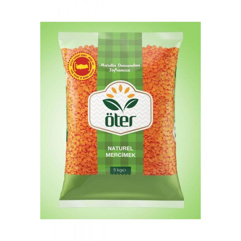 Mezopotamya Ovasından Öter Bakliyat Kırmızı Yaprak Natural Mercimek 5 Kg