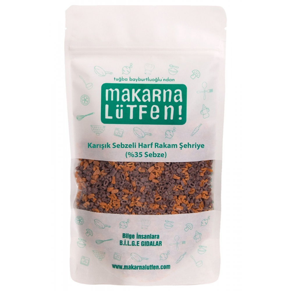 Karışık Sebzeli Harf Rakam Şehriye (%35 Sebze-250 G)