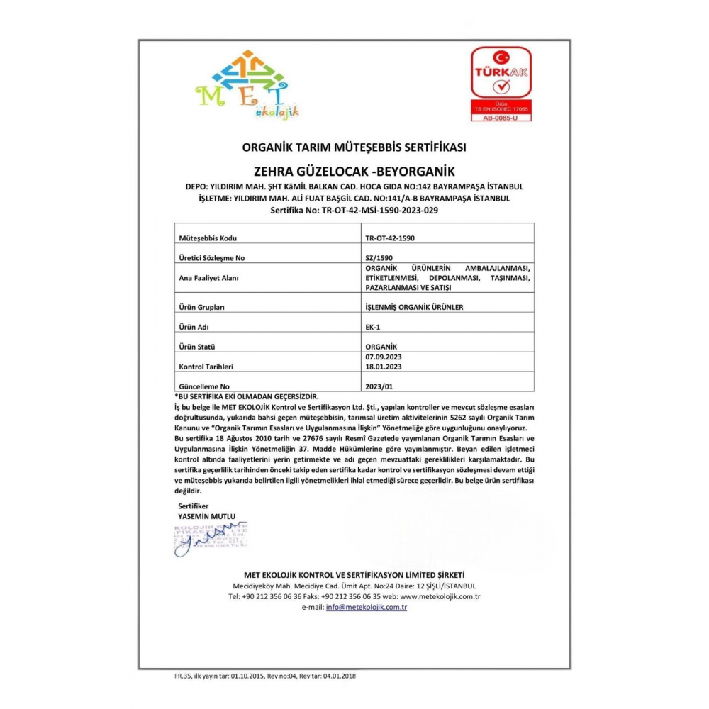 Organik Elma Suyu Konsantresi 1300gr