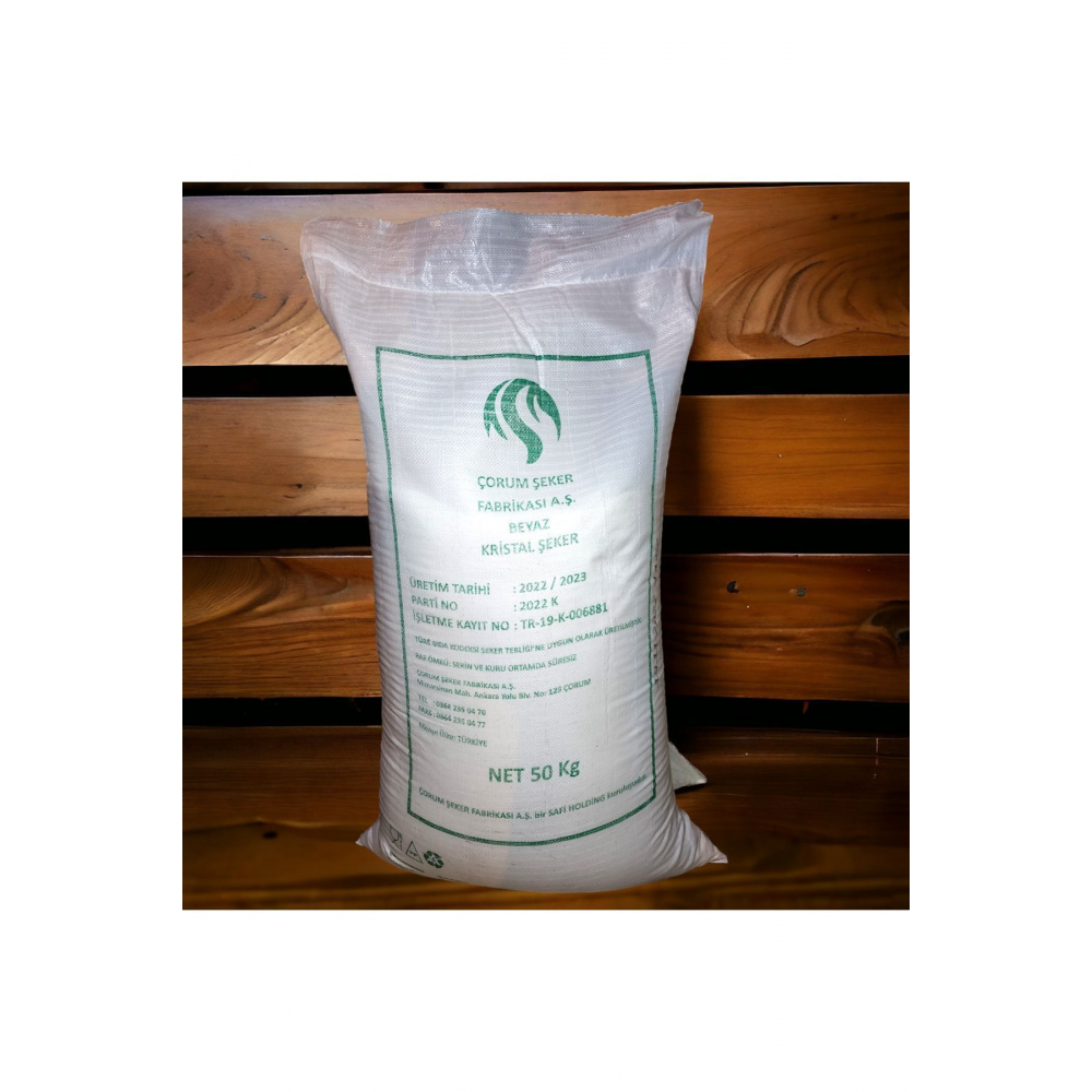 ÇORUM ŞEKER KRİSTAL %100 DOĞAL PANCAR ŞEKERİ 50 KG