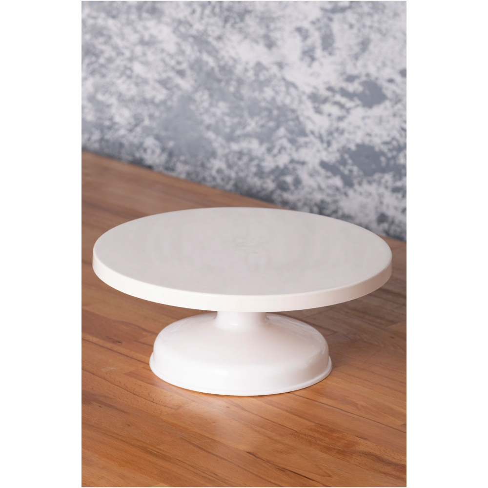 Dönen Pasta Sıvama Ve Sunum Standı - Döner Başlıklı Beyaz Ayaklı