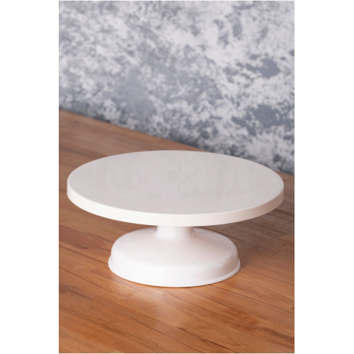 Dönen Pasta Sıvama Ve Sunum Standı - Döner Başlıklı Beyaz Ayaklı