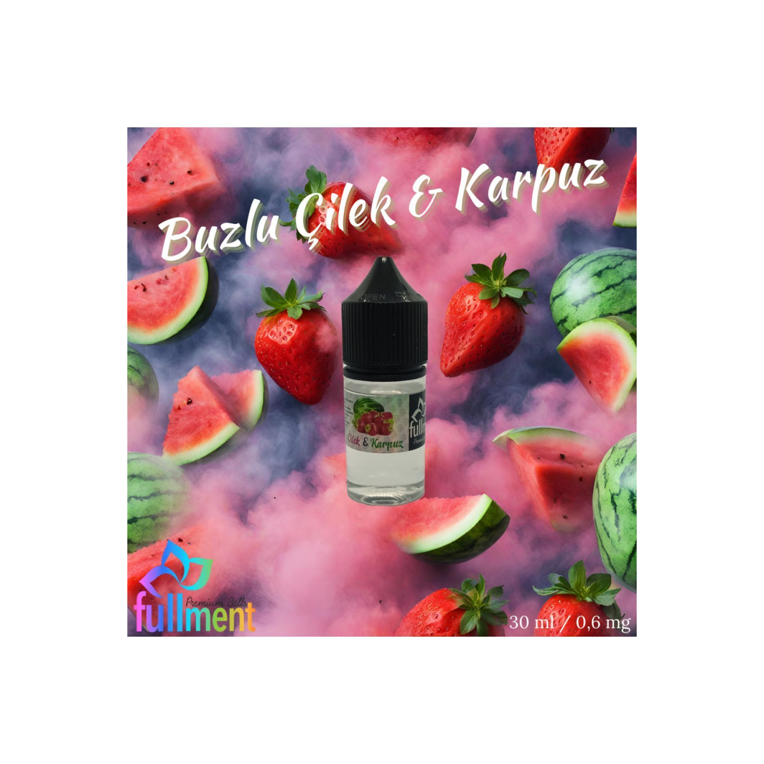 Buzlu Çilek&karpuz Gıda Aromalı Hazır Gıda Likit Aroma Şurup 30 ml