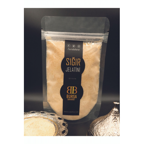 Sığır Jelatini 100 gr (%100 SAF, 240 BLOOM, TOZ JELATİN)