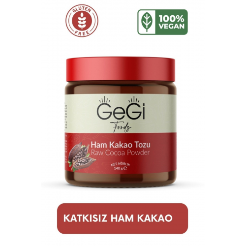 Ham Doğal Kakao Tozu Glutensiz, Vegan
