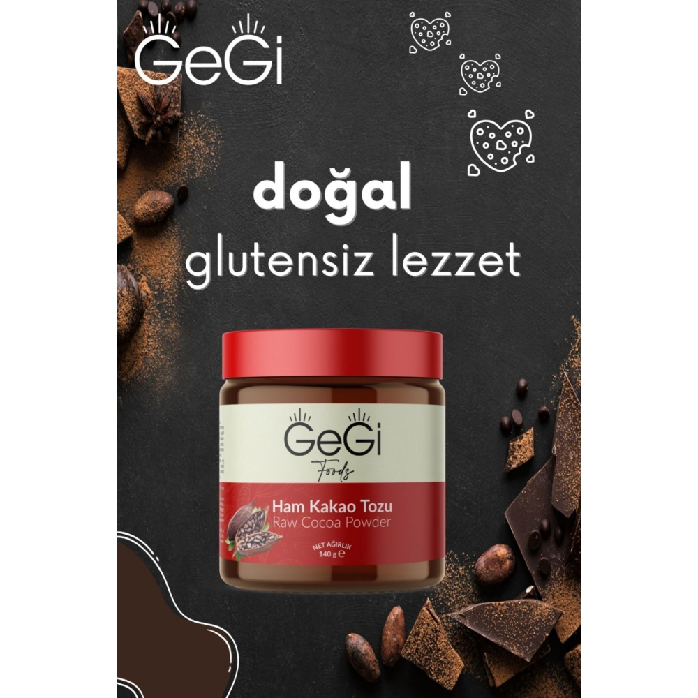Ham Doğal Kakao Tozu Glutensiz, Vegan