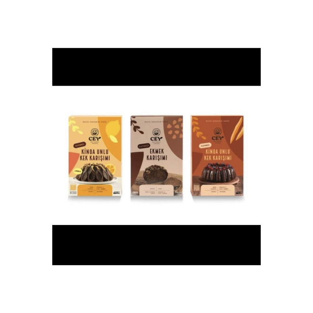 3'lü Set Kinoa Unlu Kek Karışımları Ve Ekmek Karışımı