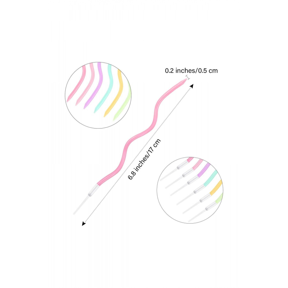 Makaron Renkli Spiral Pasta Mumu 6'lı