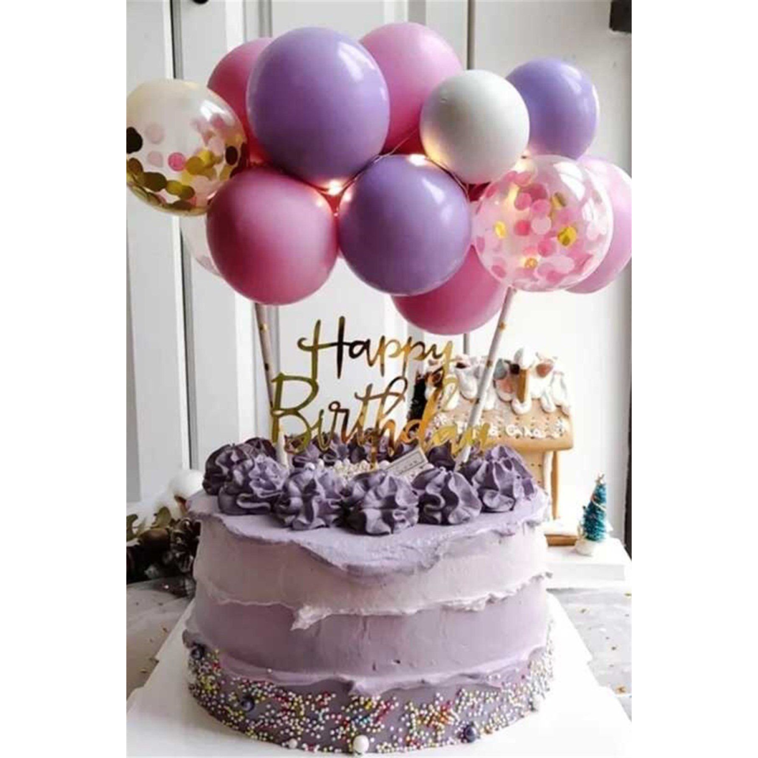 Pembe - Mor Balon Pasta Süsü