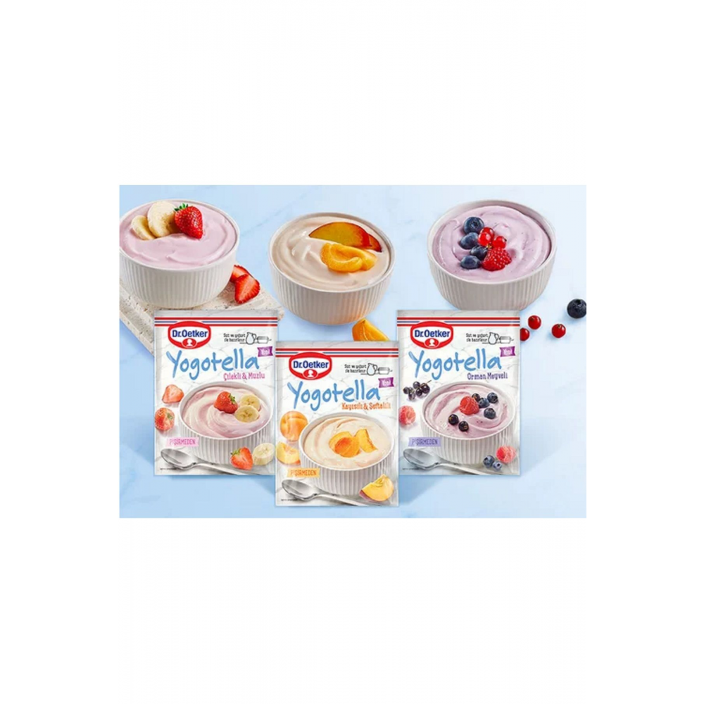 Dr.Oetker Yogotella Çilekli & Muzlu x 3 Adet + Kayısılı & Şeftalili x 3 Adet+ Orman Meyveli x3 Adet