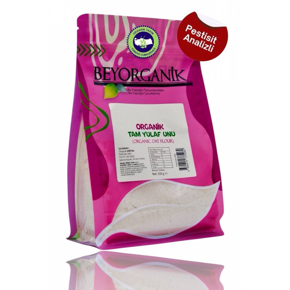 ORGANİK Tam Yulaf Unu 350gr (PESTİSİT ve AFLATOKSİN ANALİZLİ)