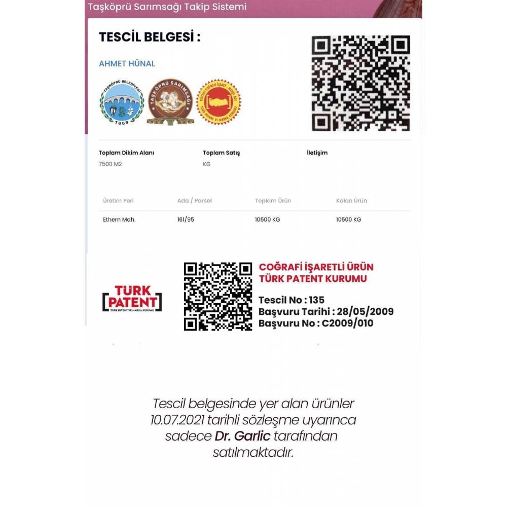 Taşköprü Sarımsağı/kastamonu -tescilli-coğrafi Işaretli-orijinal Küçük Boy -1 Kg. Fiyat