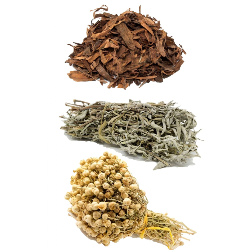 Adaçayı Demet, Buhur, Üzerlik Otu Bağ Bitki Tütsü Seti Nazar Seti