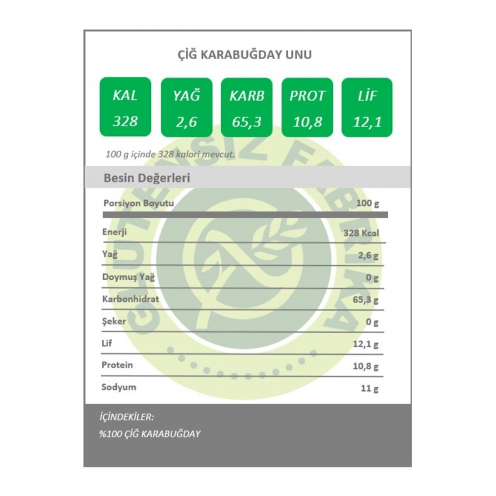 Çiğ Karabuğday Unu 1000gr  greçka